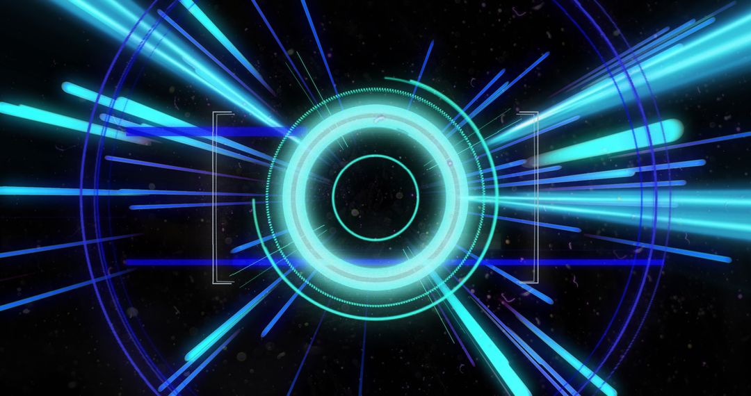 Futuristic Sci-Fi Blue and Pink Digital Data Interface