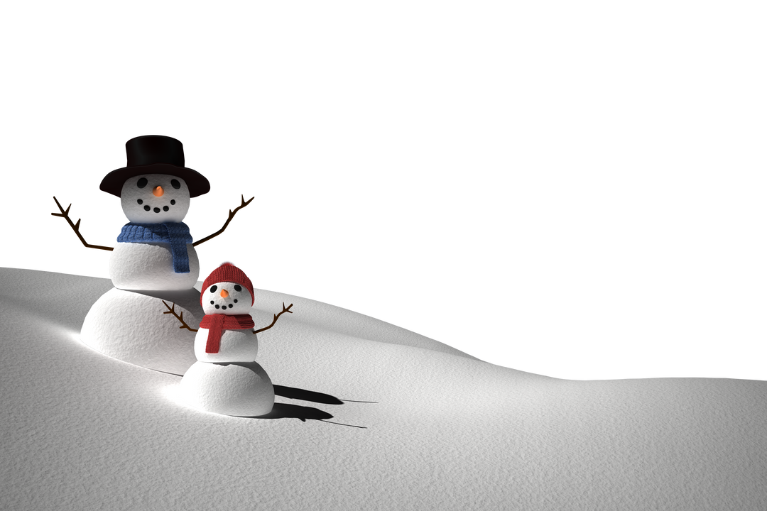 Cute Snowmen in Scarves Isolated on Transparent Background - Download Free Stock Images Pikwizard.com