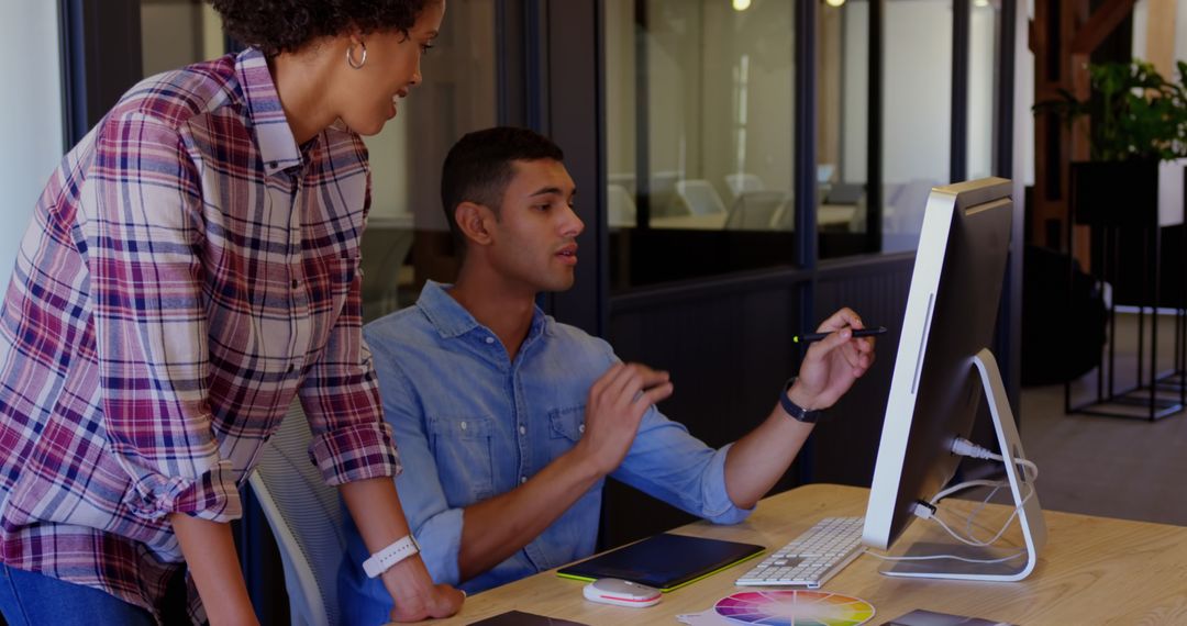 Diverse Team Collaborating on Design Project