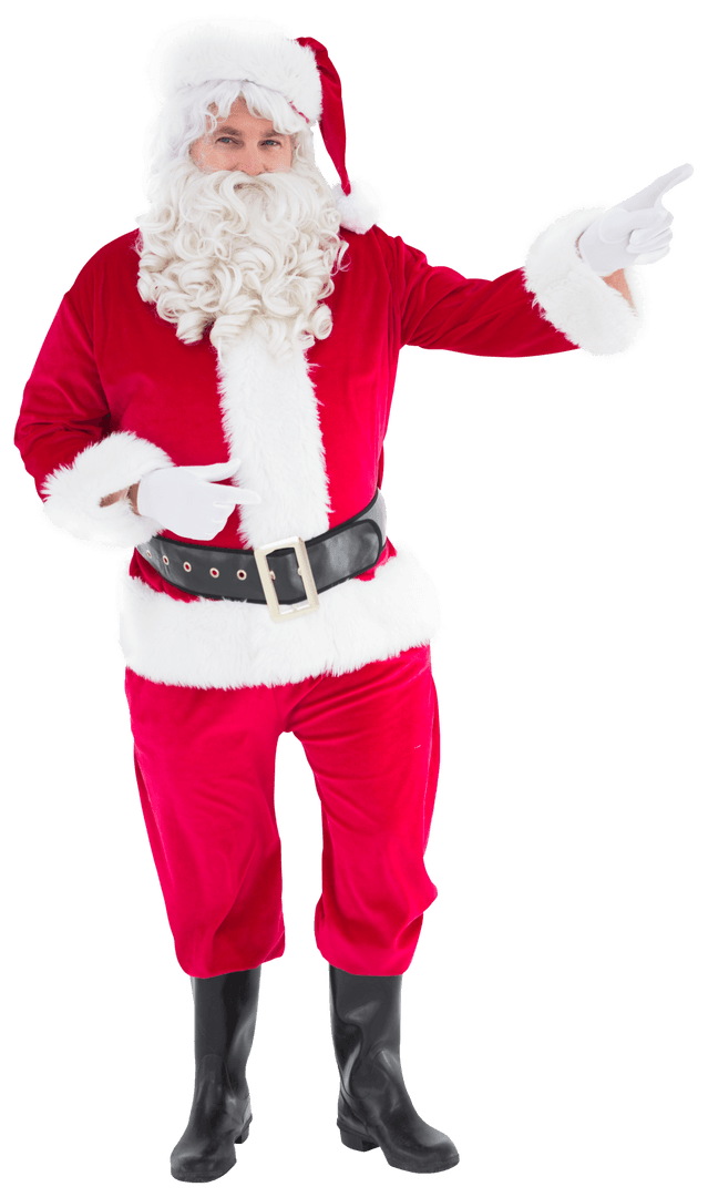 Transparent Santa Claus Gesturing with Joyful Expression
