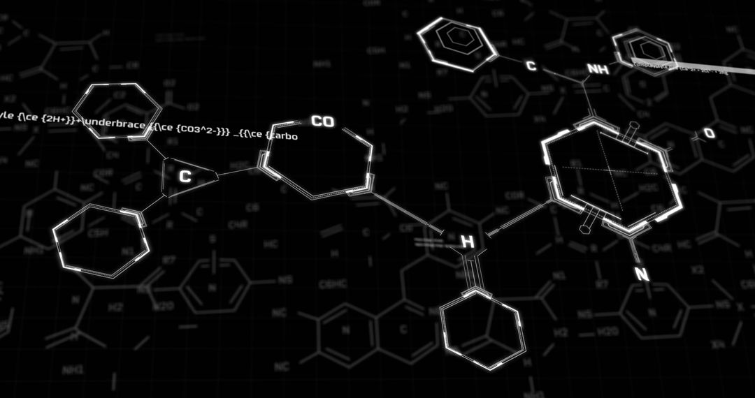 Abstract Molecular Structure on Digital Background