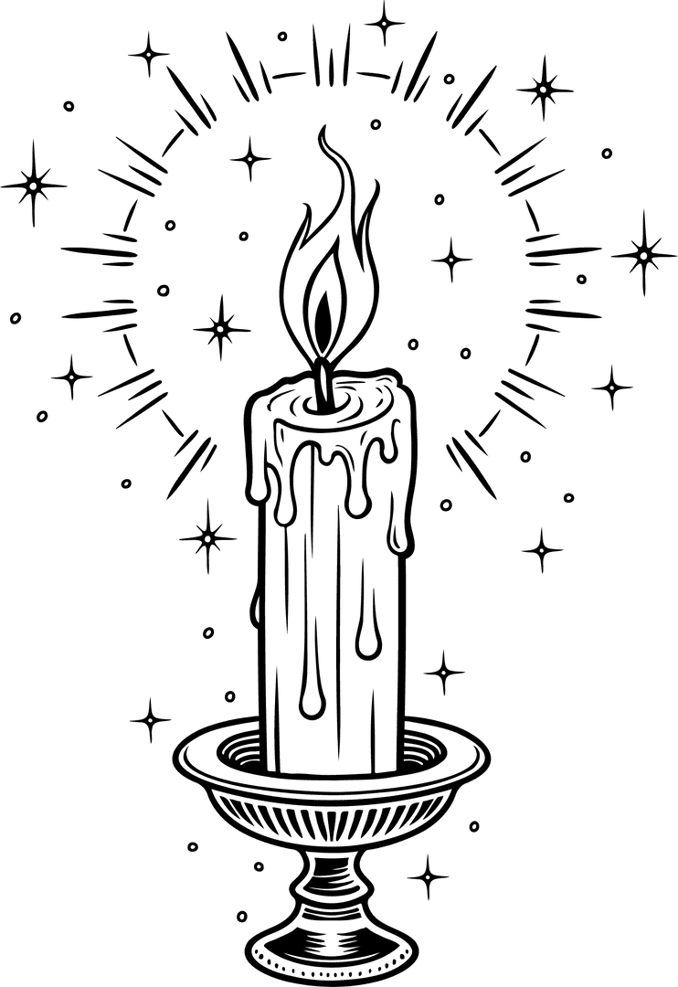 Transparent Glowing Candle Dripping Aesthetic for Mystical Atmospheres