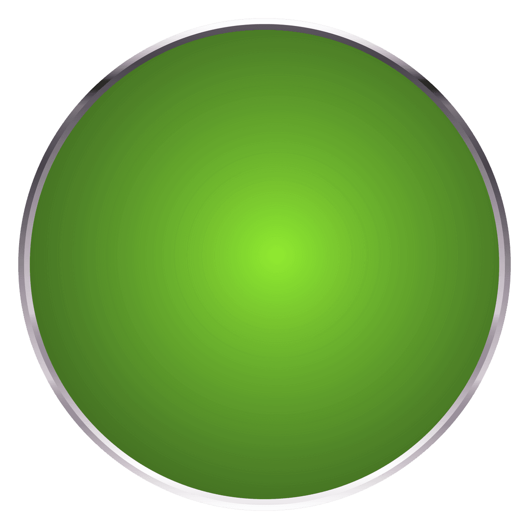 Bright Green Circle Isolated Vector on Transparent Background