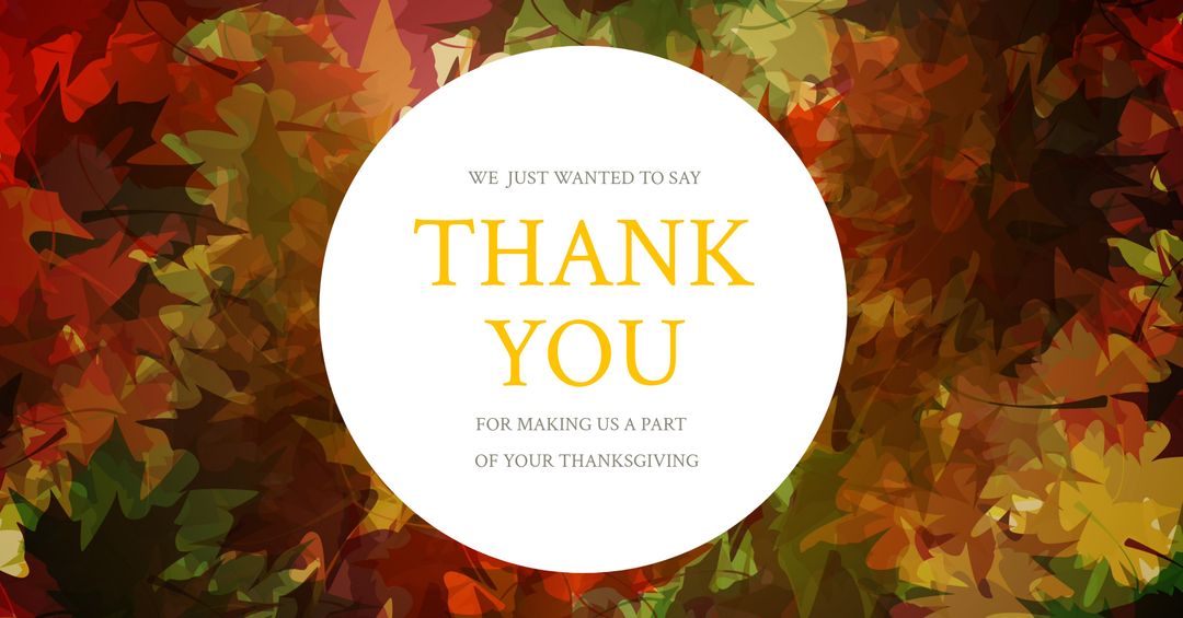 Thank You Message with Autumn Leaves for Thanksgiving