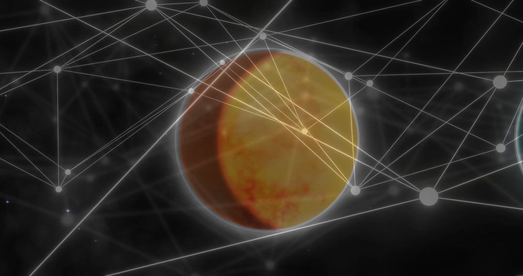 Global Network Connections Over Simplified Globe