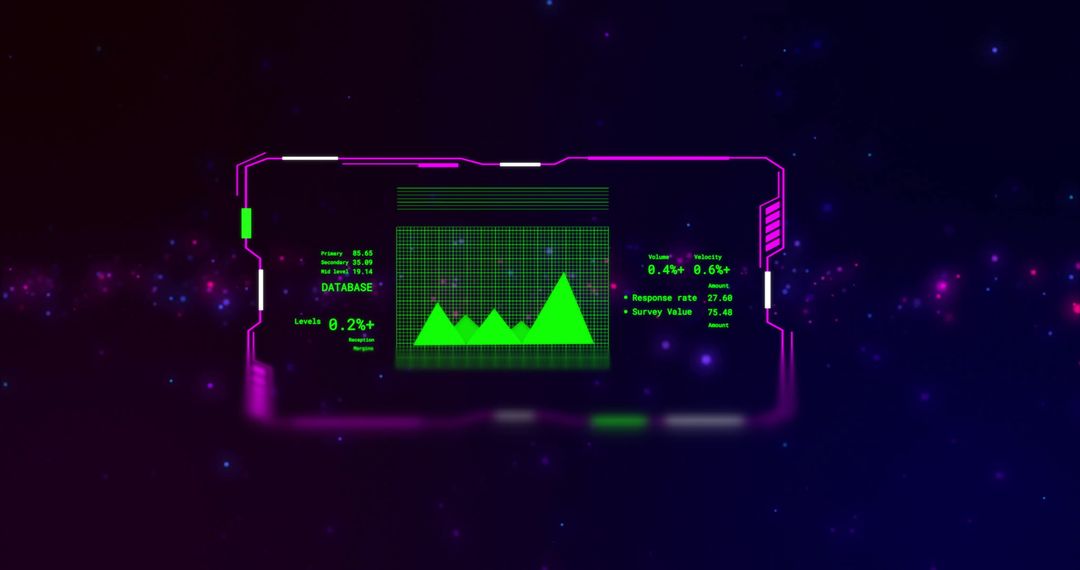 Futuristic Green Data Interface with Graph Elements