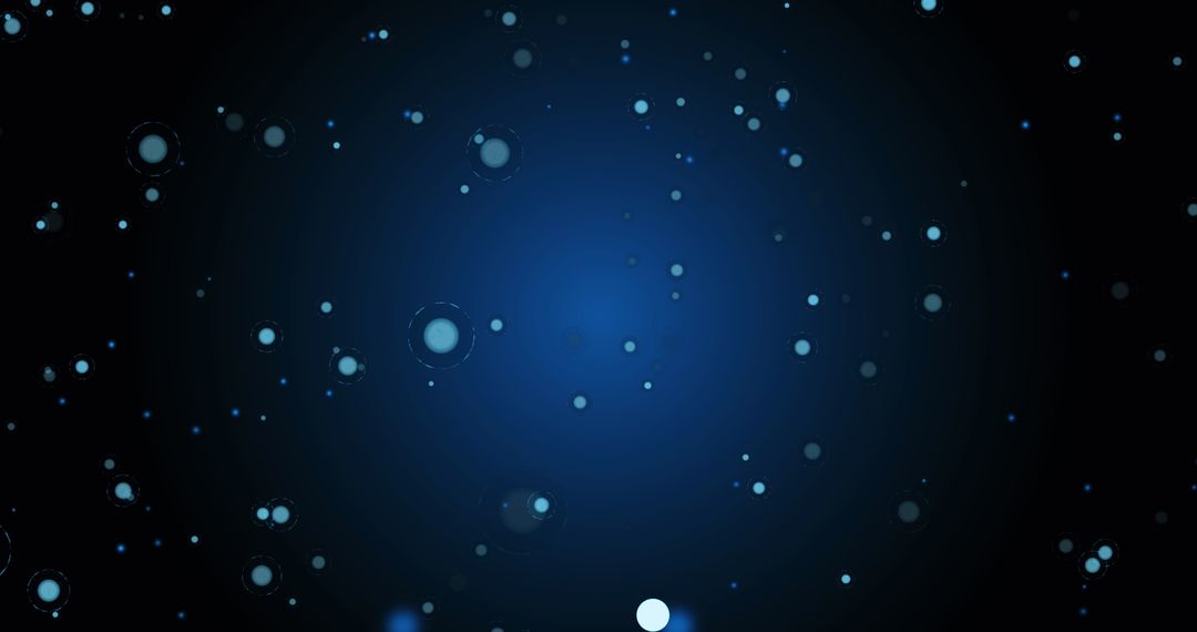 Abstract Blue Dots Representing DNA on Black Background