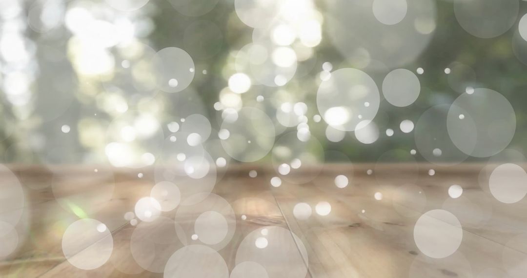 Blurred Forest Plank Surface with Abstract Bokeh Effect