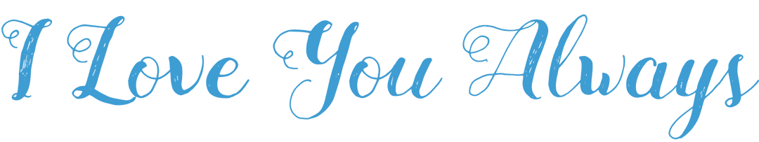 Romantic Blue Script I Love You Always Text Transparent Design