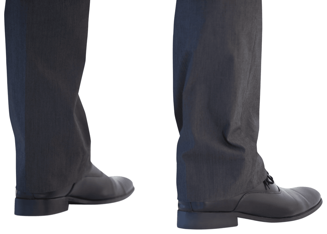 Transparent Businessman Legs in Formal Attire