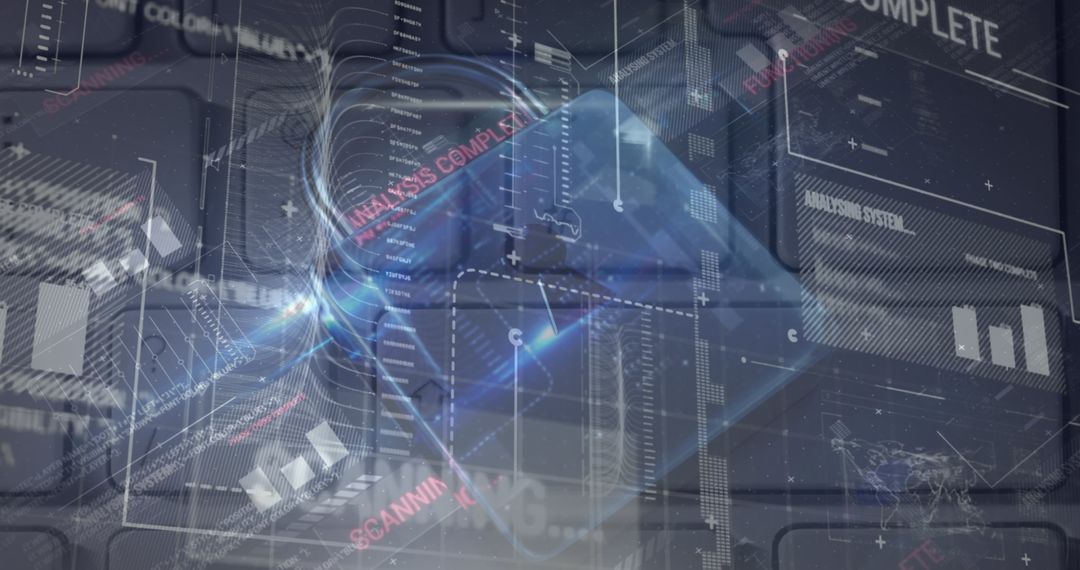 Cyber Security and Data Protection with Digital Padlock Overlay