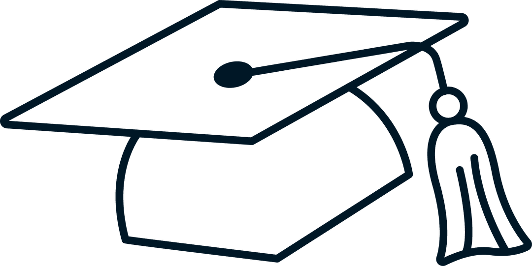 Transparent Minimalistic Graduation Cap with Tassel Line Art