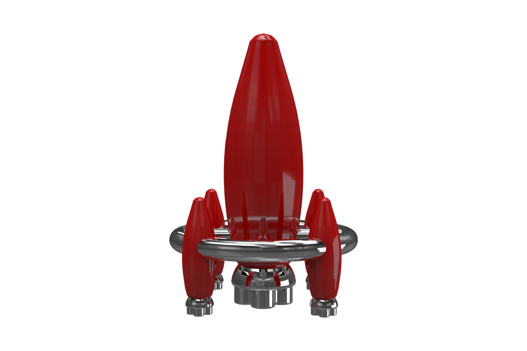 Stylish Red Transparent Spaceship, Front View - Download Free Stock Images Pikwizard.com