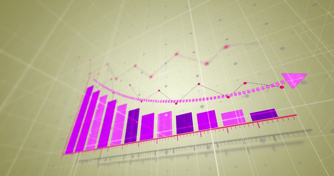 Digitally Generated Financial Growth Chart on Abstract Background