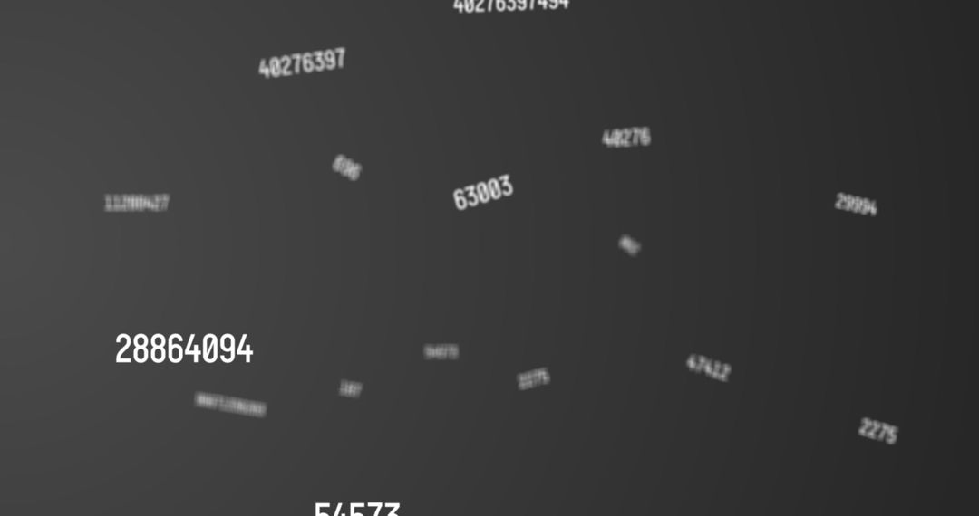 Dynamic Numbers Floating Over Dark Grey Background