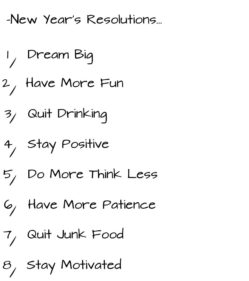 New Year's Resolutions List Transparency