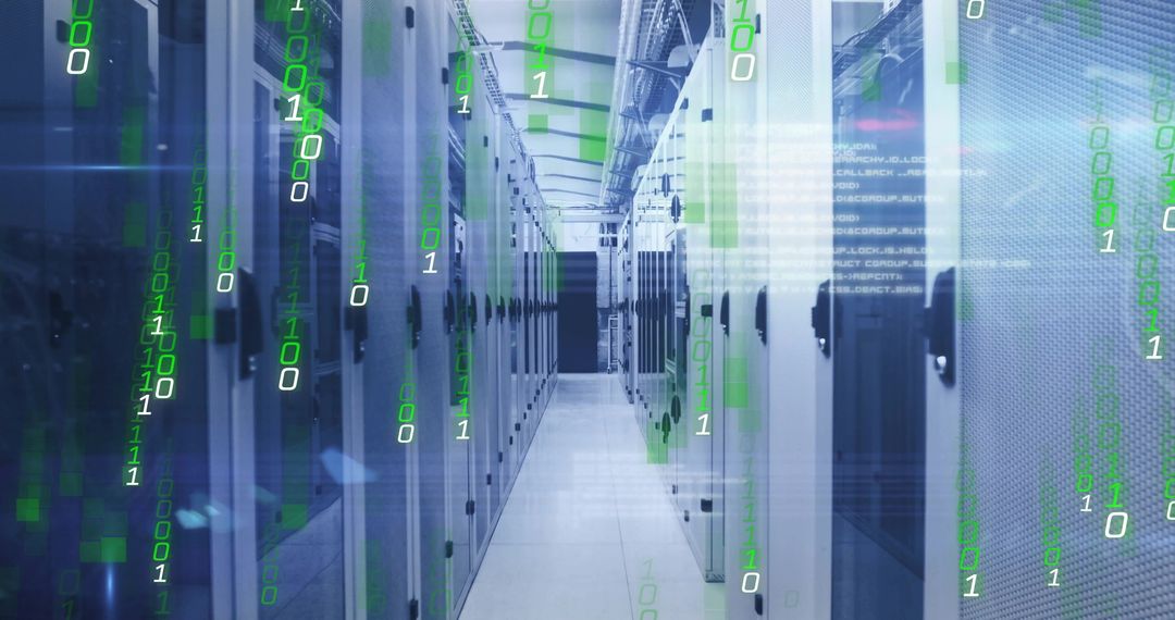 Digital Data Streams Flowing across Data Center Servers