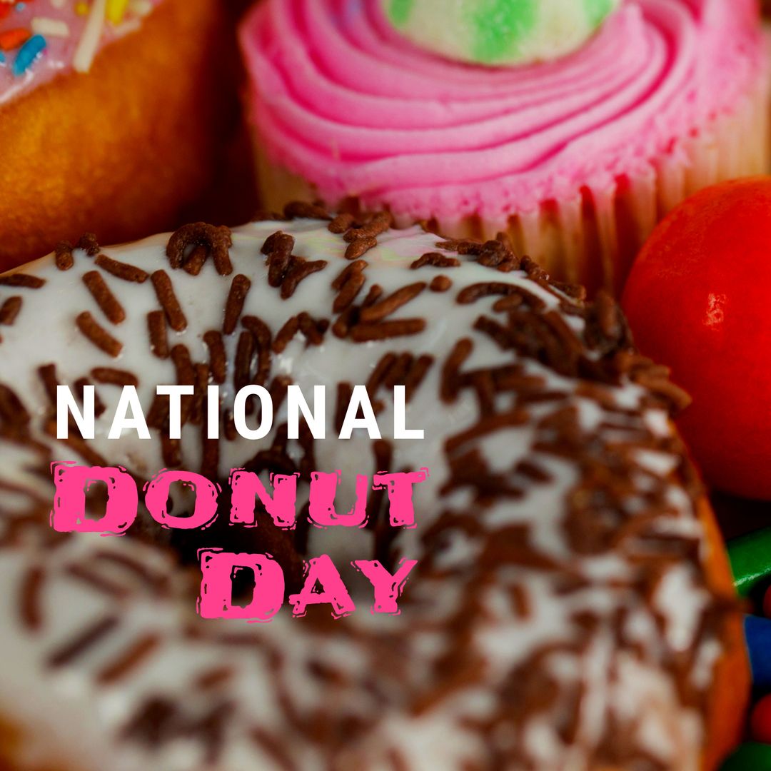 National Donut Day Celebration with Colorful Sweets - Download Free Stock Templates Pikwizard.com