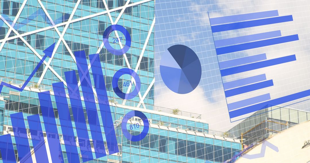 Financial Data Hologram Overlay on Modern Cityscape