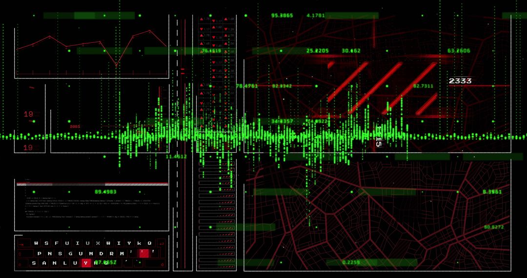 Futuristic Digital Data Analysis Interface Visualization