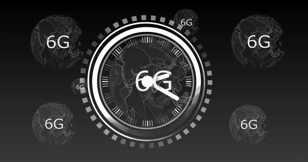 Futuristic 6G Technology Concept with Digital Globe Interface