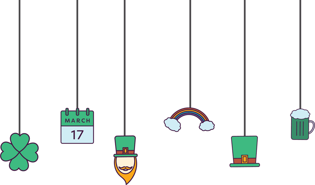 Transparent Hanging St. Patrick's Day Icons Collection