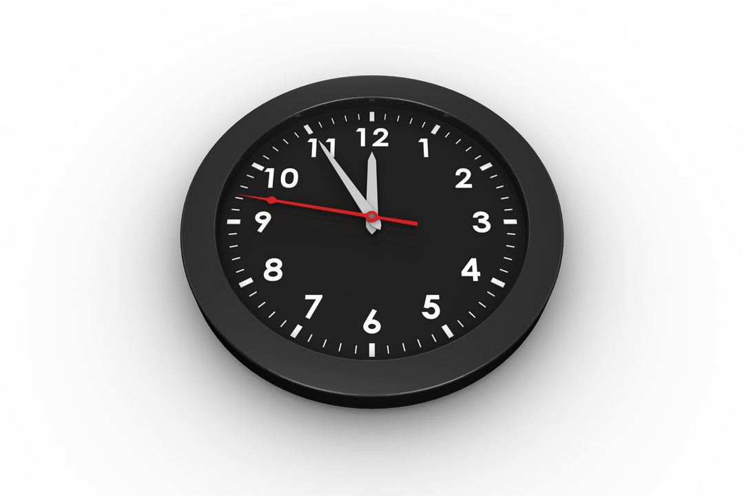 Black Wall Clock on Transparent Background Signifying Timeless Design - Download Free Stock Images Pikwizard.com