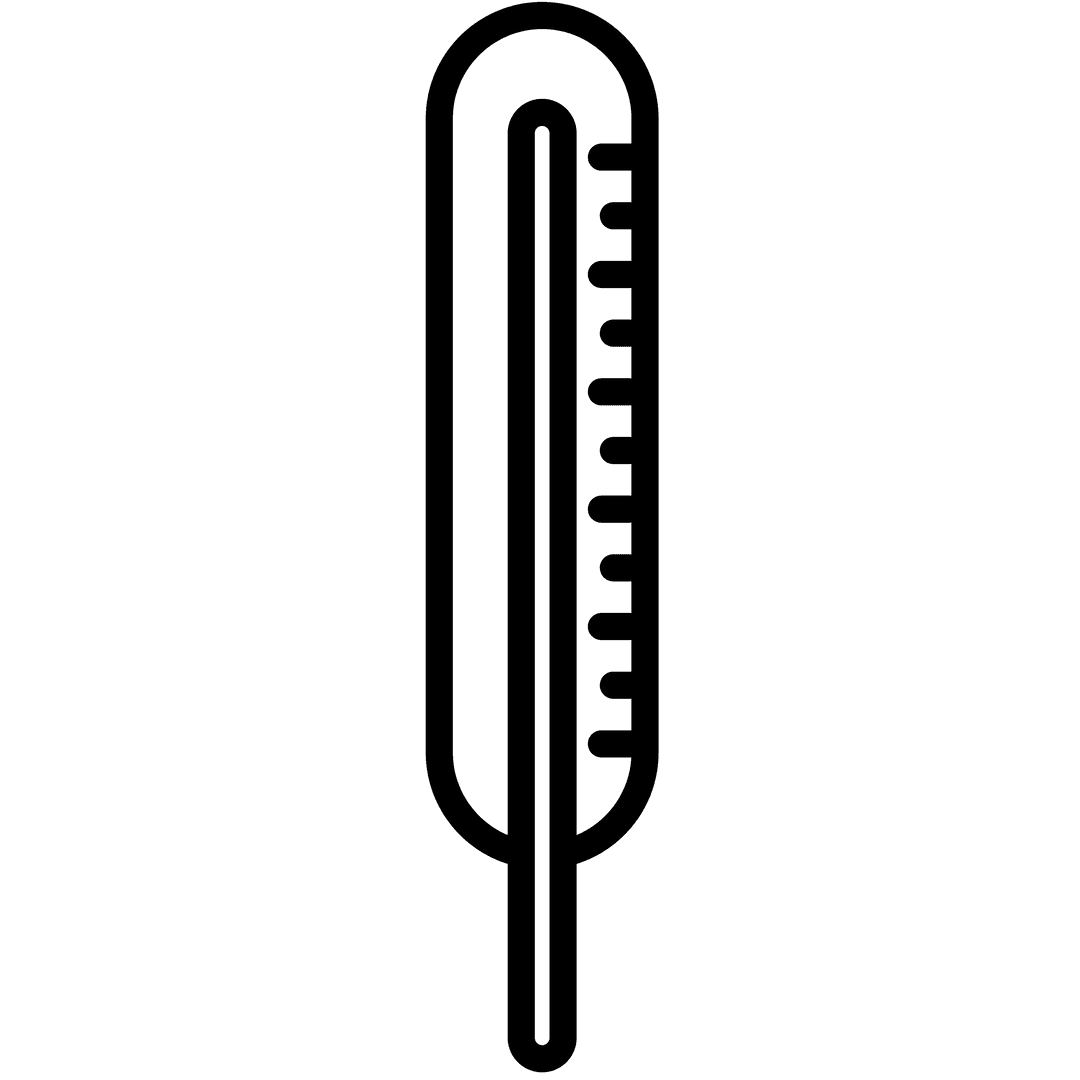 Digital Black Thermometer Isolated on Transparent Background