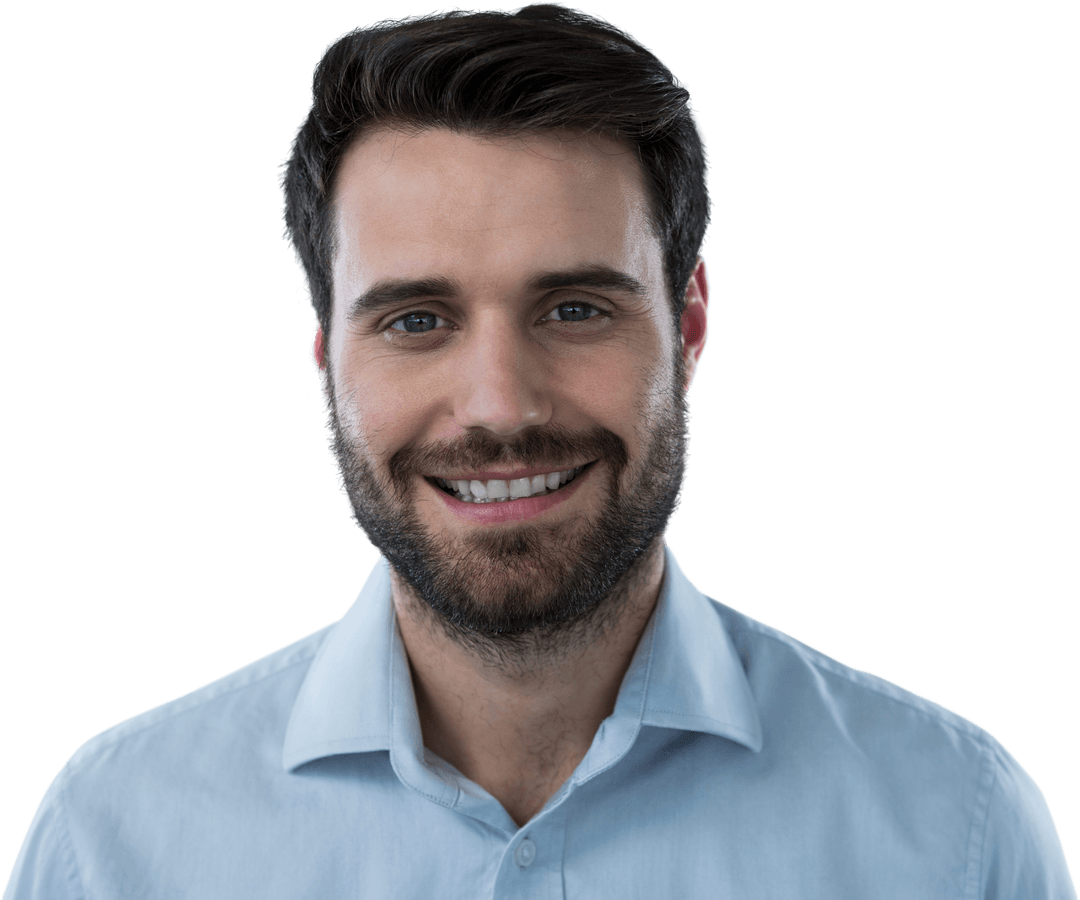 Transparent Background Happy Man Smiling Confidently