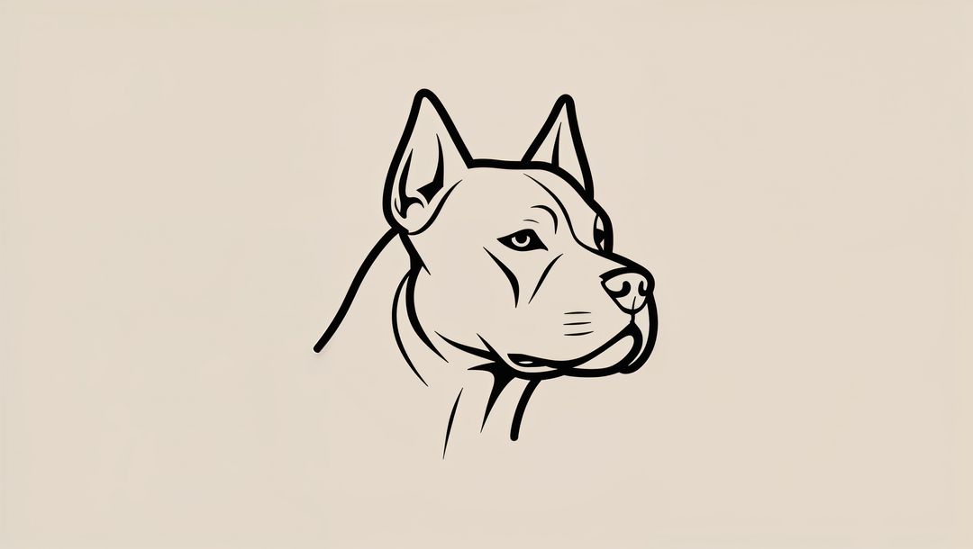 Minimalist vector illustration of pitbull dog head profile