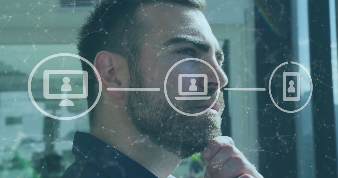 Businessman Analyzing Digital Financial Data Connections