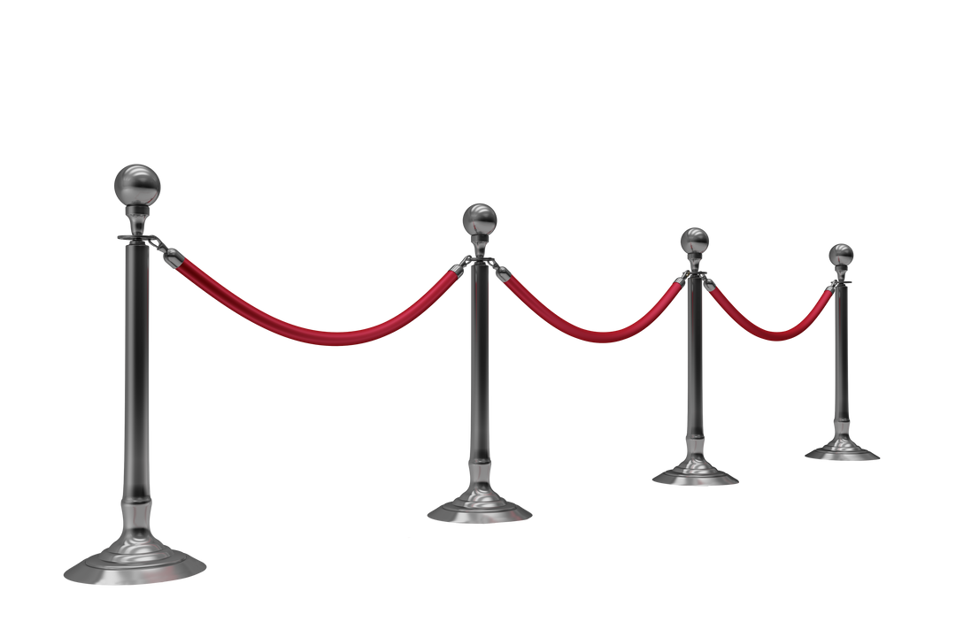 Transparent Background Red Rope Crowd Barrier for Elegant Event Control - Download Free Stock Images Pikwizard.com