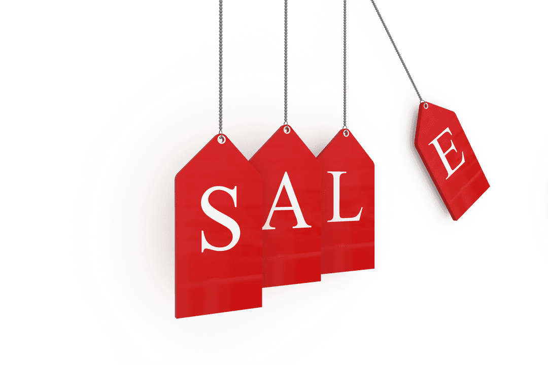 Hanging Sale Tag Letters Design on Transparent Background