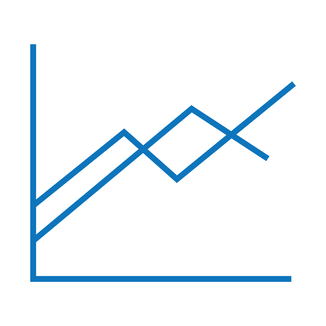 Minimalistic Transparent Blue Line Graph Icon for Business Analytics