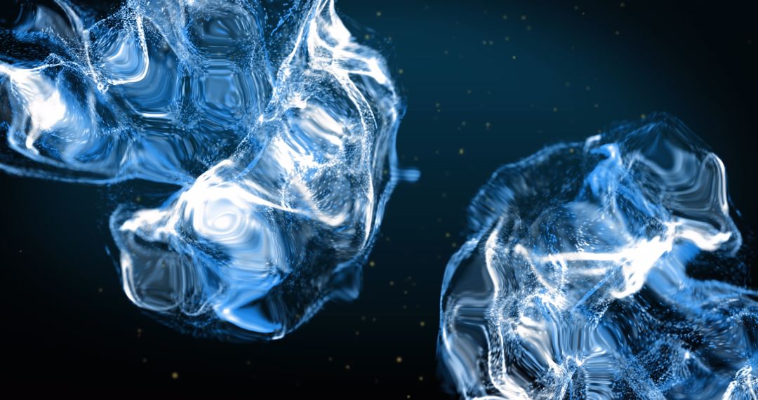 Glowing Abstract Orbs Floating in Serene Blue Space