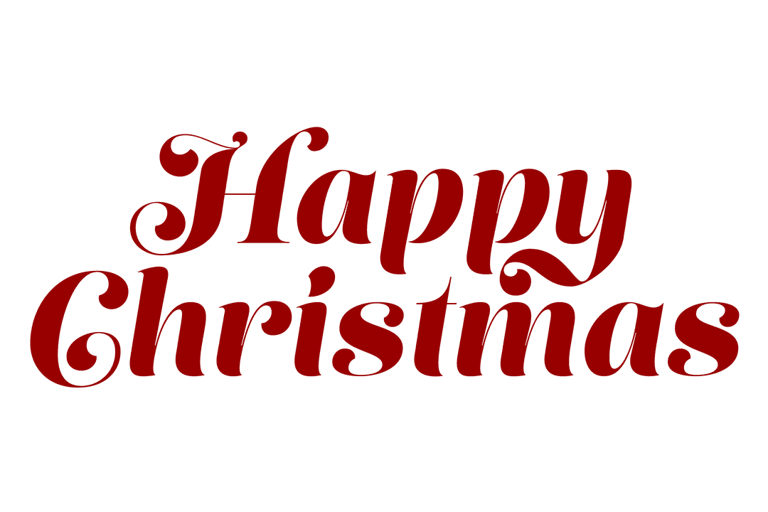 Happy Christmas Text on Transparent Background Media Asset