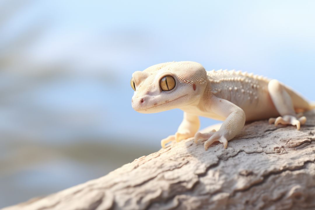 Close up of cute gecko on branch in nature, created using generative ai technology - Free Images, Stock Photos and Pictures on Pikwizard.com