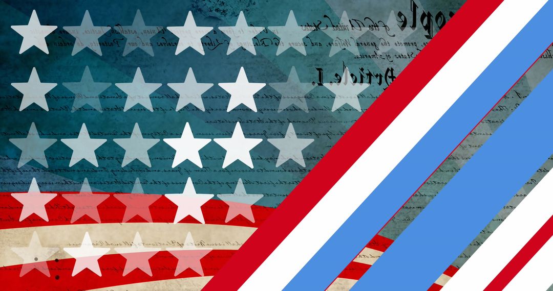 Abstract American Patriotism with Flag and Constitution