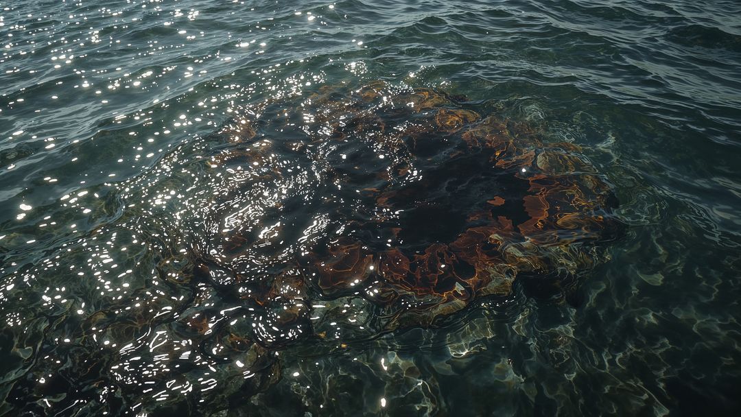 Red Algae on Sunlit Submerged Rock in Shallow Water