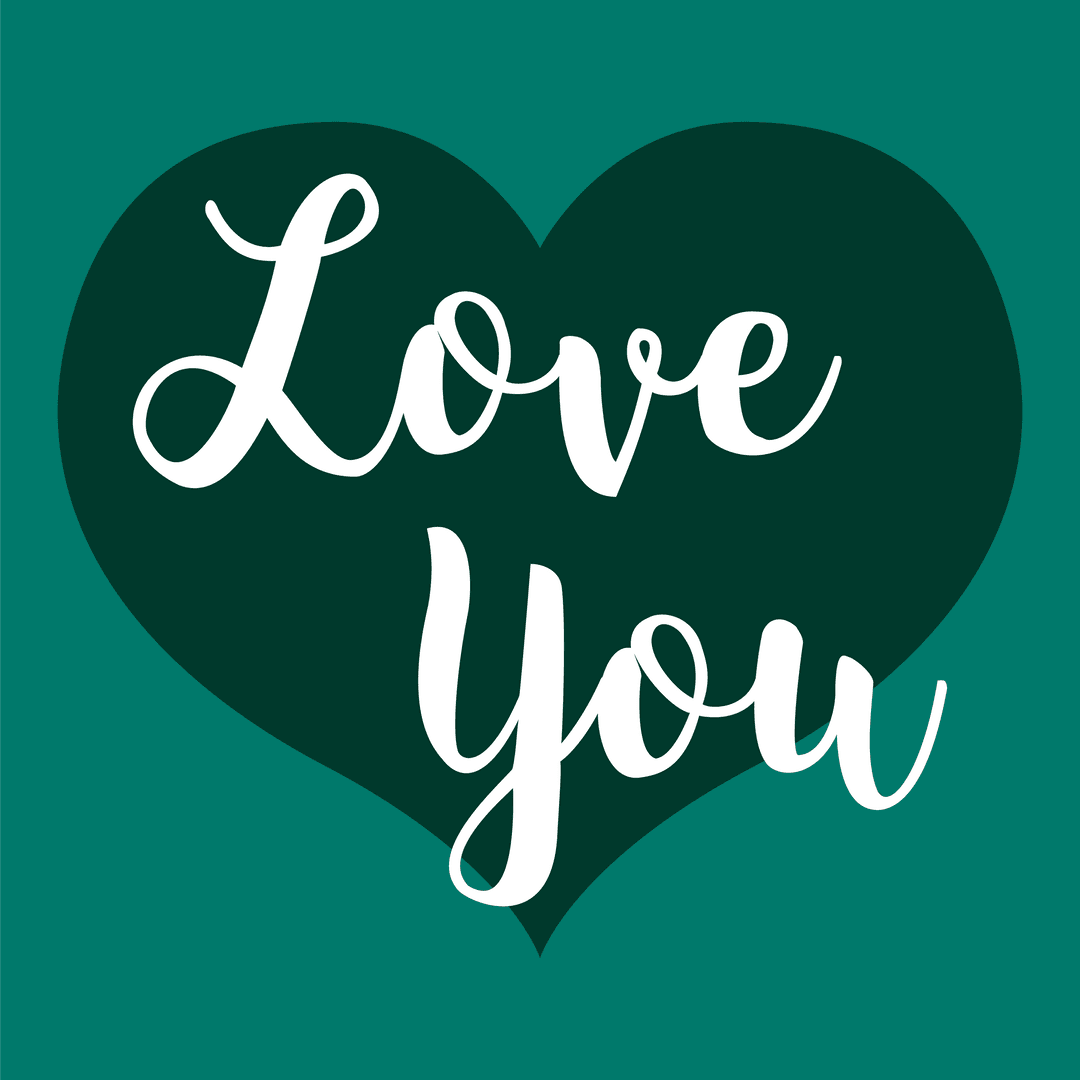 Transparent Valentine's Day Card with Heart and Love Message