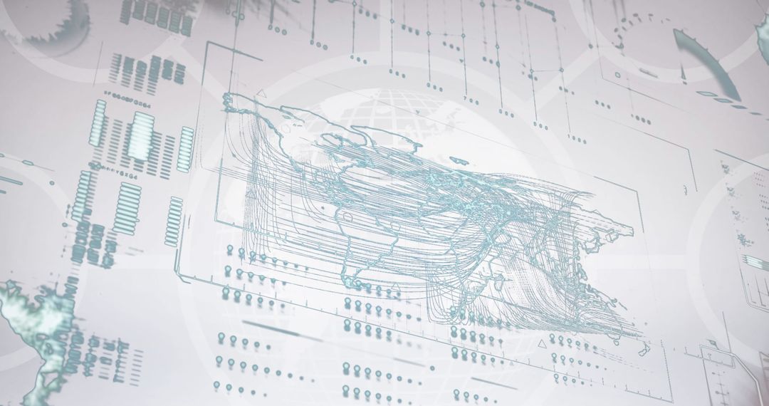 Futuristic Digital Network with Global Connection Concept