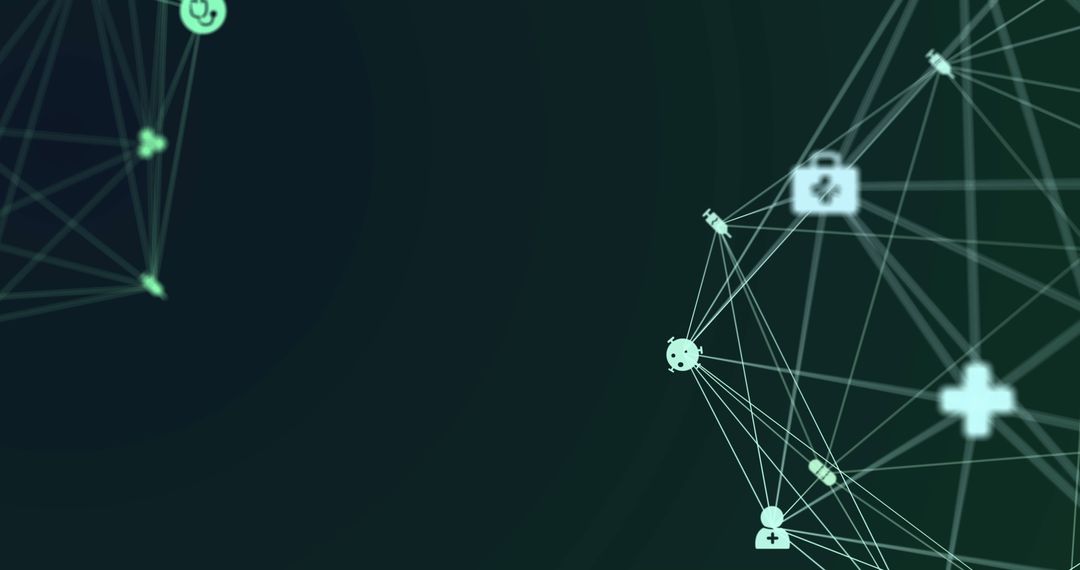 Abstract Technology Network with Medical Icons