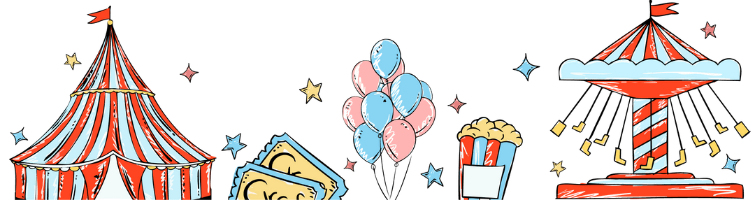 Sketch Carnival Scene Icon Set on Transparent Background