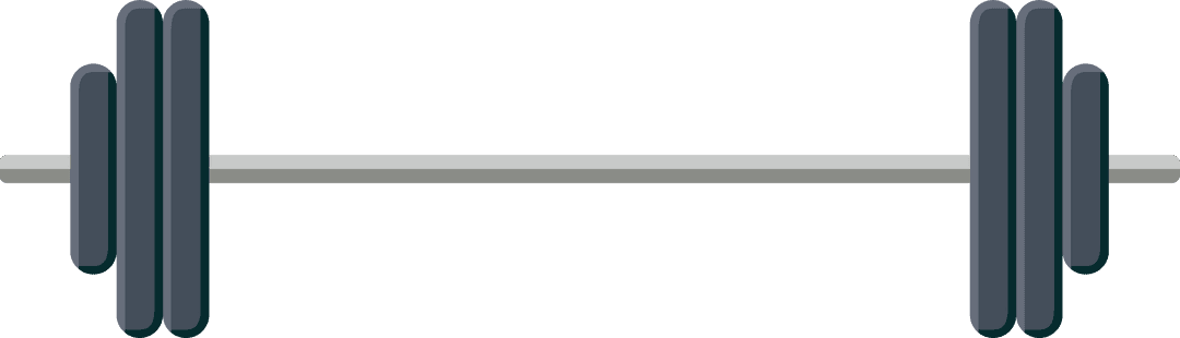 Flat Design Dark Gray Barbell on Transparent Background