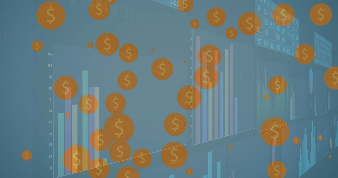 Digital Financial Networks with Data Visualization and Dollar Symbols