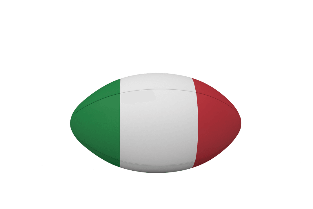 Transparent Rugby Ball Italian Flag Design