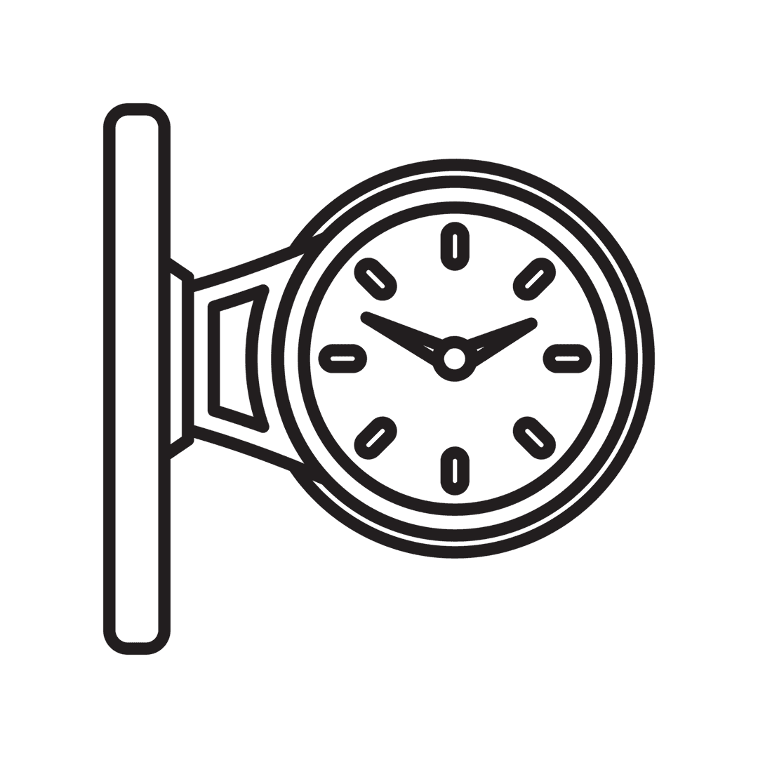 Transparent Digital Wall Clock Vector Illustration Isolated