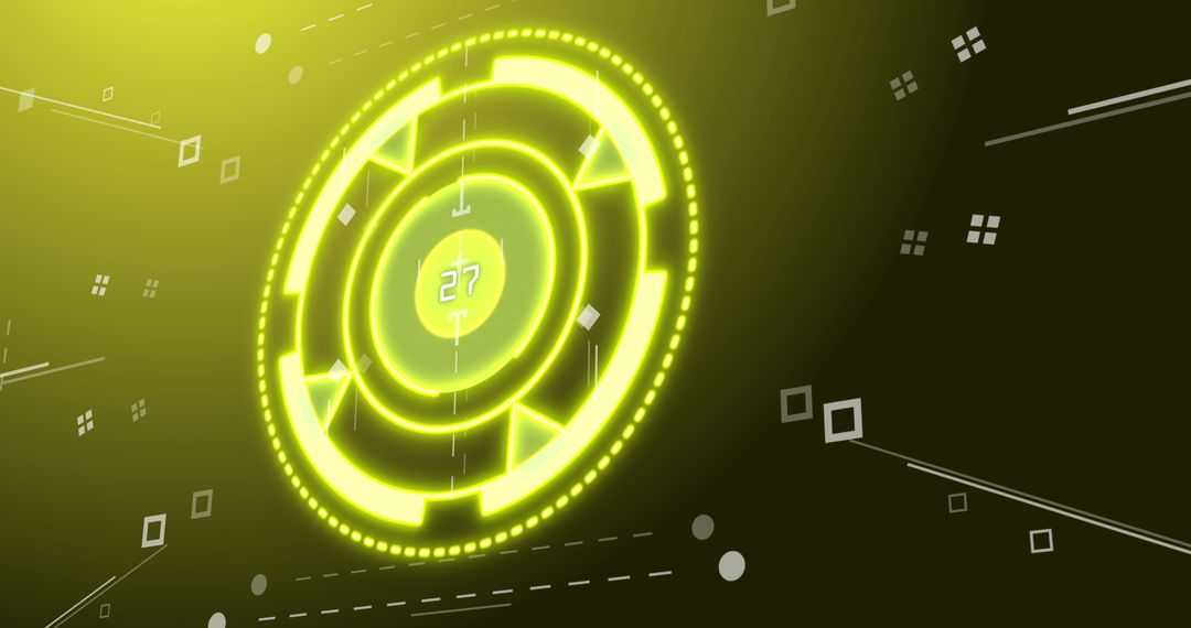 Futuristic Digital Interface Display Overlay with Scanning Elements