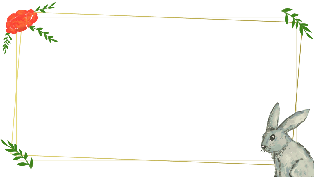 Elegant Transparent Golden Frame with Botanical Illustrations