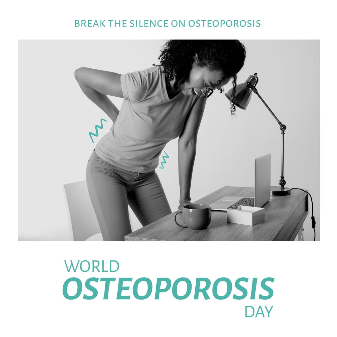 Osteoporosis Awareness with Woman Experiencing Back Pain
